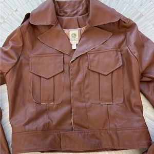 Beautiful brown vegan leather jacket